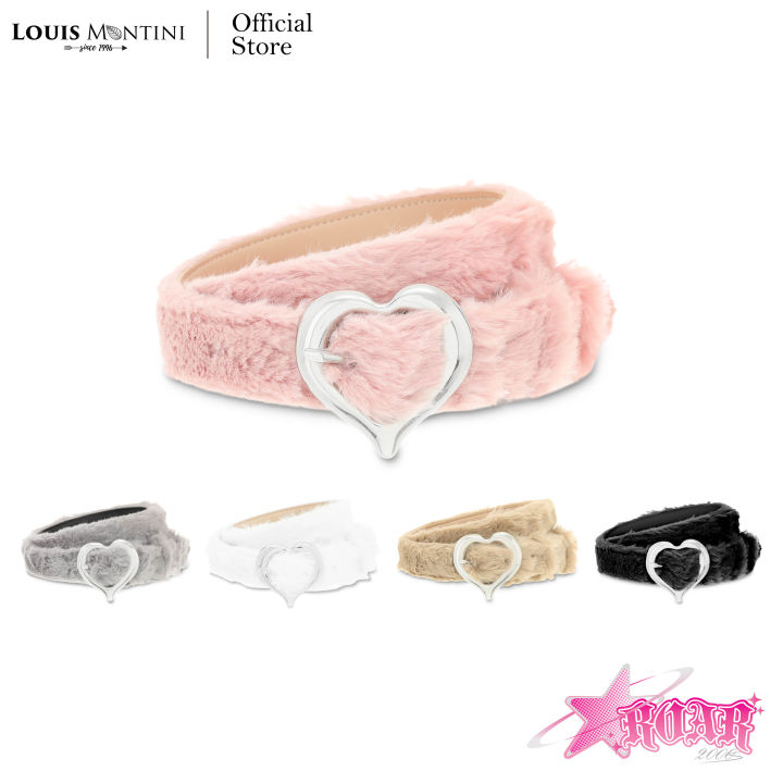 Louis Montini (ROAR 2000s) เข็มขัดขนเฟอร์ หัวเข็มขัดรูปหัวใจ เข็มขัด ...