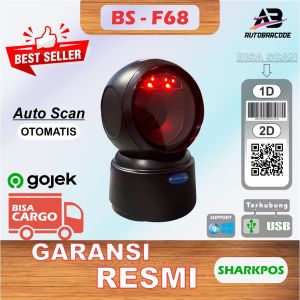 Barcode Scanner Label 2D Sharkpos F68 / F 68 / BS-F68 QR Code USB Auto Scan