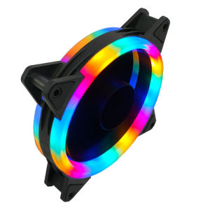 พัดลมคอม RGB พัดลม12V พัดลมระบายความร้อน 12cm พัดลมเคส พัดลมคอมพิวเตอร์ เรืองแสง LED Cooling FAN
