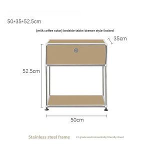 ⚡Luxury USM Style Stainless Steel Storage Cabinet Modern Minimalist Sideboard Dining Room Metal Locker with Ins Wind Design