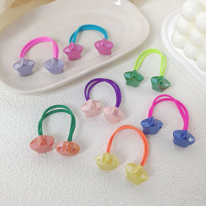 Star Charm Hair Ties Double Ball Girls Rubber Band Holder Bead Hair Accessories Hairbands Hair Elastics & Ties Scrunchies