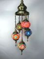 5-Heads Pendant Lights Bedroom Chandelier Retro Style Balcony Hotel Turkish Handmade Hanging Lamp. 
