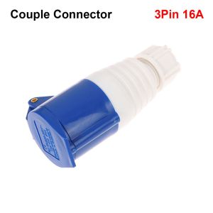 MIRELINA 1Pcs 220V Industrial Waterproof Plug 3Pin 16A 2P+Earth Industrial Socket Connector IP44 Splash Proof Waterproof Plug Socket for Caravan Motorhome Trailer Truck Yacht