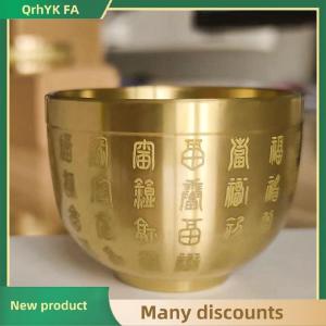 🔔🔔🔔QA Pure Brass Baifu Cylinder Feng Shui Lucky Fortune Cornucopia Living Room Study Desktop Treasure Bowl Ornament Small Ashtray