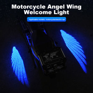Angel Wings Motorcycle Projection Lights 8-30V LED 2PCS Bright Welcome Light with Unique Angel Wing Pattern