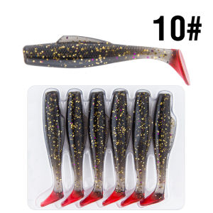 6pcs/bag Soft Plastic Lure 8cm/5g Soft Plastic Bait Swimbait Tail Soft Lure 12Colors Soft Plastic Silicone Material Soft Artificial Fishing Lures Worm Fishing Lure