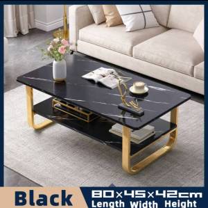 โต๊ะกลางโซฟา โต๊ะรับแขก แบบ2ชั้น ลายหินอ่อนสไตล์โมเดิร์น พร้อมส่ง