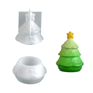 Santa Claus Themed Silicone Christmas Tree Mold Resin Casting Holder Cup Container Crafting Accessory