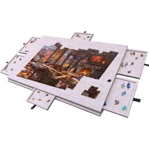 LIUJIR Felt 1000 Piece Tilting Puzzle Board 2-in-1 1000 Piece Puzzle Storage Saver Puzzle Table Foldable Puzzle Storage Pad Home Use