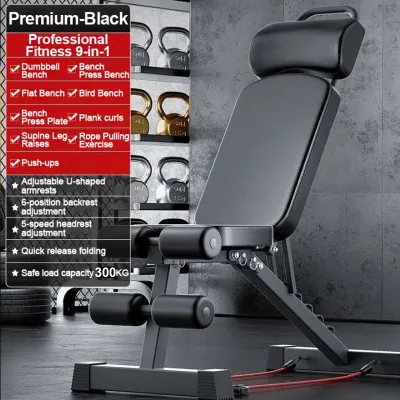 New Adjustable Folding Dumbbell Bench with Upgraded Ergonomic Design and Durable Metal Construction 400KG Load Capacity Space-Saving Home Gym Workout Equipment