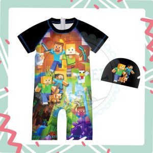 Comel Kids Cartoon Swimsuit Swimwear 儿童我的世界游泳衣