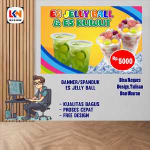 spanduk banner es jelly ball reques design