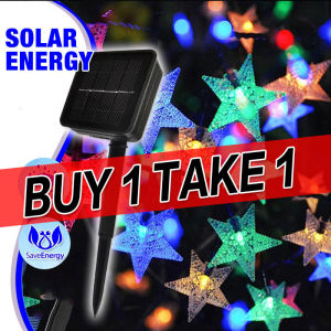 【Buy 1 Get 1 Free】7M 50LED Solar Star Light String Waterproof LED String Light Wedding Party Valentines Day Christmas Decoration