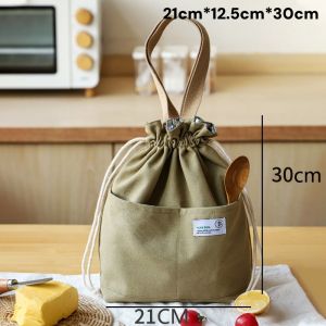 【SG STOCK】Portable Insulated Lunch Box Bag Thicken Insulated Thermal Lunch Bags Drawstring Aluminium Foil Thermos Food Storage Bag For Office School
