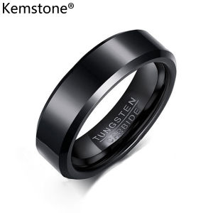 Vòng Wolfram thép mạ vàng đơn giản 6mm kemstone cho Nhẫn Vonfram nam