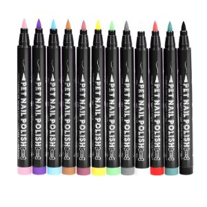 CLARO 12 Colors Dog Nail Polish Pens Quick Dry Safe Odorless Dog Nail Polish Set Fun Non-Toxic Pet Nail Accessories Set DIY Pretty Nails