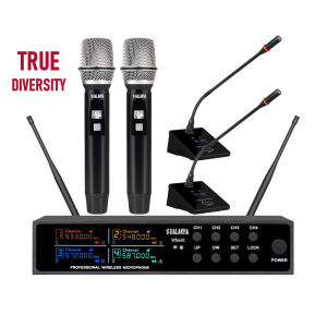 SHALANRA WS640 Wireless Microphone System True Diversity UHF Conference Lavalier Handheld Mics for Meeting Speech