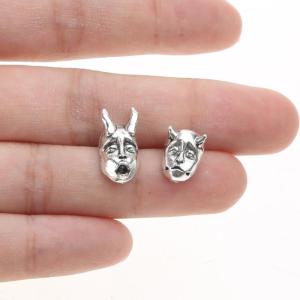 Fashion Women Horned Baby Face Stud Earrings Men Devil Prajna Skull Earrings Punk Evil Studs Decor Charms