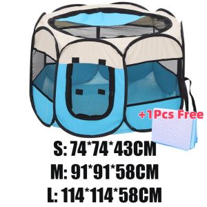 Cat Tent House Foldable Playpen for Dogs Cat Bed Washable Octagonal Dog Cage Pets Supplies Pet Fence
