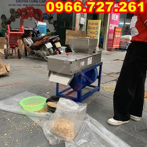 Máy bóc vỏ lụa đậu phộng, máy bóc vỏ lụa lạc rang