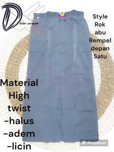 BIG SALE ROK SMA/SMU REMPEL 1  ROK ABU ABU SERAGAM SEKOLAH WANITA ROK ABU ABU SPAN DEPAN SATU