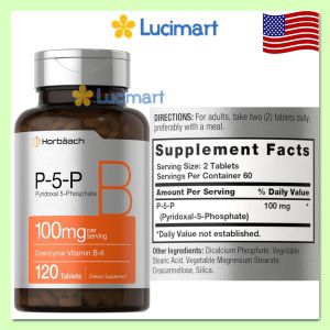 Viên uống P-5-P Vitamin B6 Horbaach hũ 120 viên [Hàng Mỹ]
