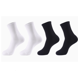 Cotton Crew Socks Moisture Wicking Breathable Athletic Socks Solid Color High Ankle Socks Boot Socks for Women Men