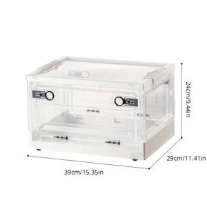 1PCS Kotak Penyimpanan Lipat Kotak Penyimpanan Terbuka Kotak Penyimpanan Transparan Lemari Pakaian Rumah Organizer Pakaian Kapasitas Besar Plastik Bening