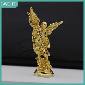 【E-WOITD】 1PC thủ công cho phòng nhà Tabletop Máy tính để bàn  Saint Michael figurinethe Tổng lãnh thiên thần đánh bại Satan người giám hộ tượng