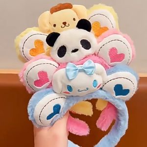 New Style Love Panda Kuromi Plush Headband No Headband Headband
