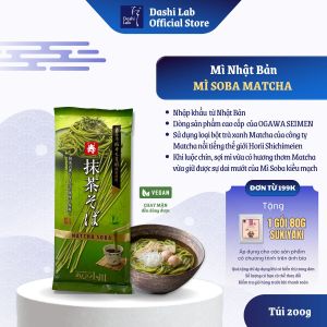 Mì Soba Kiều Mạch Matcha Trà Xanh OGAWA SEIMEN Chay Mặn Đều Dùng Được Màu Xanh Đẹp Mắt Thoảng Nhẹ Hương MatchaDASHI LAB 200g