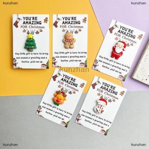 [COD] kunzhan 10pcs Holiday Pocket Hugs Christmas Pocket Hugs Little Pockets Christmas Hug Mini Santa Snowman With Heartwarming Cards