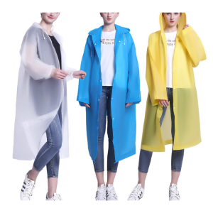 áo mưa Rocket có nút bấm chất liệu nhựa trong suốt thời trang (Trắng )