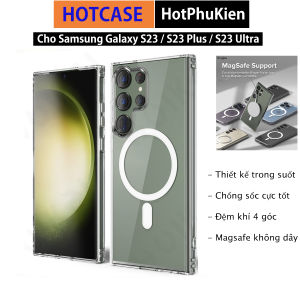 ốp lưng magnetic cho Samsung Galaxy S23 Ultra / S23 Plus / S23 5G hiệu HOTCASE Ultra Crystal Clear - thiết kế trong suốt chống sốc chống va đập - Phân phối hotphukien