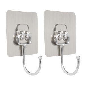 10Pcs Transparent Self Adhesive Hooks Heavy Duty Door Wall Hook Kitchen Bathroom Organizer Towel Keys Storage Hanger Holder