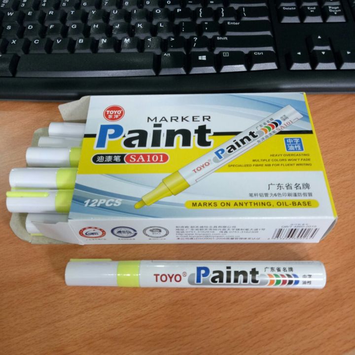 Spidol ban permanen Motor Mobil Toyo Paint Marker WARNA KUNING - 91 VARIASI