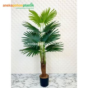 Pohon Hias Tanaman Artificial Palem Sadeng T160 Latex Pot Dasar Hitam Dekorasi Ruangan Cafe Aesthetic