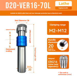 XJL Floating tapping tool holder CNC Tap Chuck ER16 ER20 ER25 ER32 Straight Shank Retractable Tapping Arbor