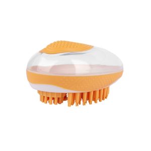 PYA94 with Shampoo Dispenser Dog Bath Brush Comb Silicone 2 In 1 Cat Massage Brush Pet Products Portable Pet Shower Comb Puppy