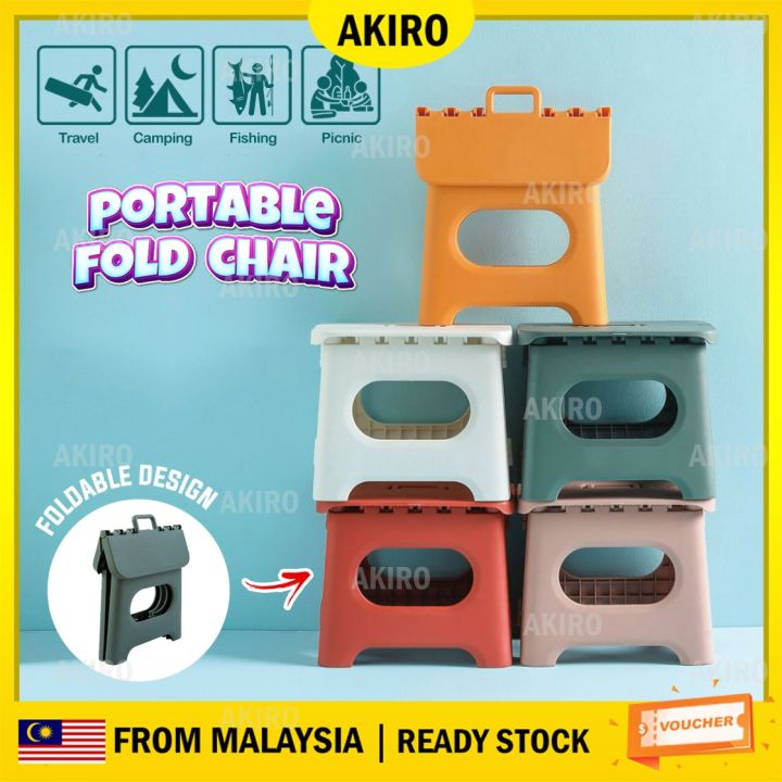 AKIRO Malaysia Foldable Step Stool Portable Collapsible Plastic