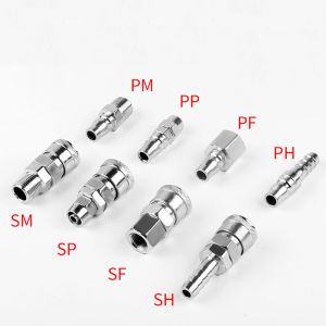 8 In 1 20 1/4" Metal Quick Coupler Heavy Duty Air Hose Connector Fittings PP PF PH PM SP SF SH SM