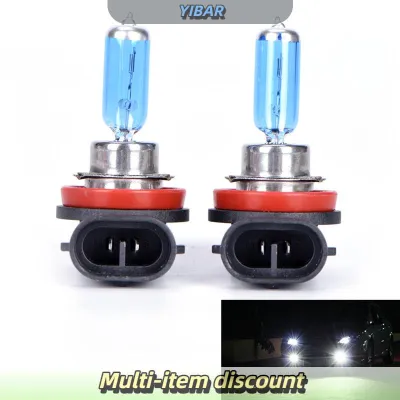 YIBAR หลอดไฟฮาโลเจน H11ตัดหมอกสีขาวอัลตร้าสว่างพิเศษ12V 55W 2ชิ้น