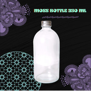 MOSS Glass Bottle 350 mL | Botol Kaca Tutup Stainless