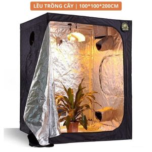 Lều Trồng Cây D100xR100xC200cm Nhà Trồng Nấm Khung Thép Vải 600D Phản Quang | Grow tent