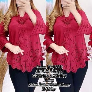 Promo Atasan Kebaya Encim Denaya Laser Cut Lengan Jahit Lipat DENAYA