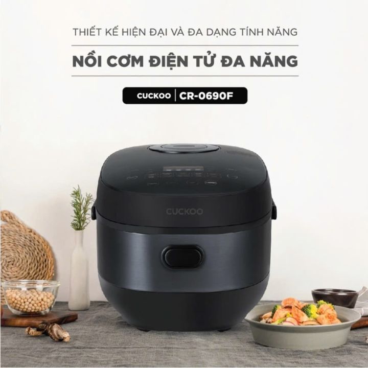 Nồi cơm điện tử Cuckoo 1.08 lít CR-0690F - Điều khiển cảm ứng - 12 chế độ nấu - Nắp phụ tháo rời