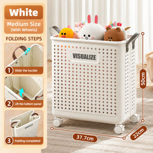 Next Day Foldable Laundry Basket With Wheels Home Dirty Clothes Storage Basket Toys Storage Organizer