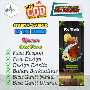 Spanduk Banner Size 60x160cm ES THE JUMBO Free Custom Design Dan Ukuran