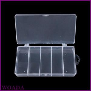 WOADA 5 Compartments Fishing Tackle Box Storage Case Fly Fishing Lure Spoon Hook Bait Case Boxes Fishing Accessories Tools