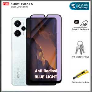 Full Cover Tempered Glass Anti Blue Light For XIAOMI POCO F5 F3 Anti Radiasi UV Blue Ray